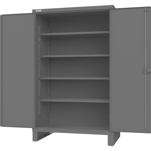Armoire avec portes encastr&eacute;es en panneau perfor&eacute;, Acier, 4 Tablettes, 78" h x 48" la x 30" P, Gris Trail Hammer and Bolt