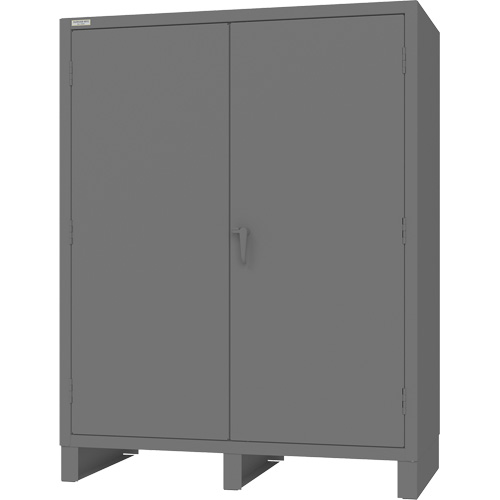 Armoire avec portes encastr&eacute;es, Acier, 4 Tablettes, 78" h x 60" la x 30" P, Gris Trail Hammer and Bolt