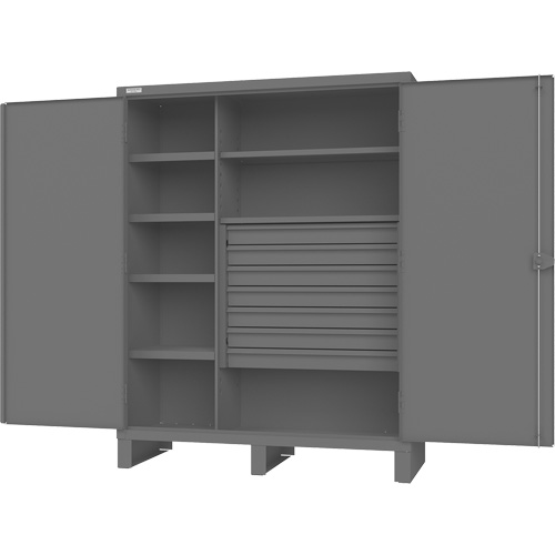 Armoire &agrave; portes encastr&eacute;es standards, Acier, 60" la x 24" p x 78" h, Gris Trail Hammer and Bolt
