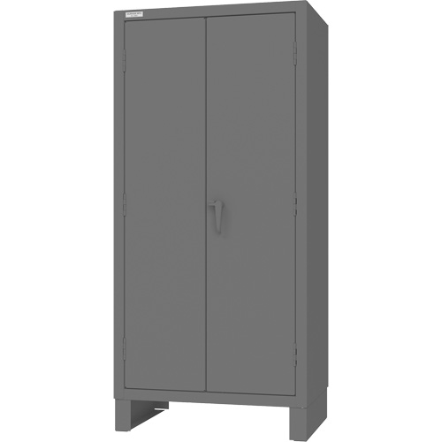 Armoire avec barre de suspension et portes encastr&eacute;es standards , Acier, 78" h x 36" la x 24" P, Gris Trail Hammer and Bolt