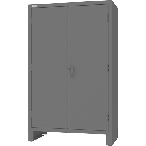 Armoire avec barre de suspension et portes encastr&eacute;es standards, Acier, 78" h x 48" la x 24" P, Gris Trail Hammer and Bolt