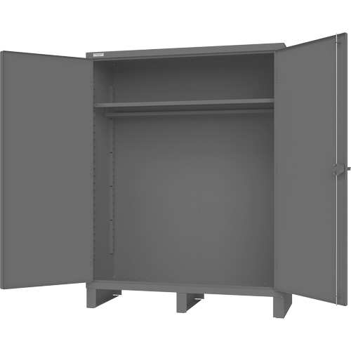 Armoire avec barre de suspension et portes encastr&eacute;es standards, Acier, 78" h x 60" la x 24" P, Gris Trail Hammer and Bolt