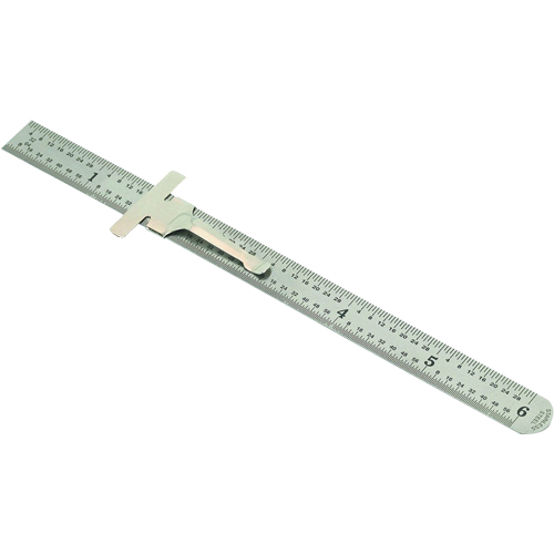 R&egrave;gle de poche, 6" lo, Acier, Graduations de 1/64" (1 mm) Trail Hammer and Bolt