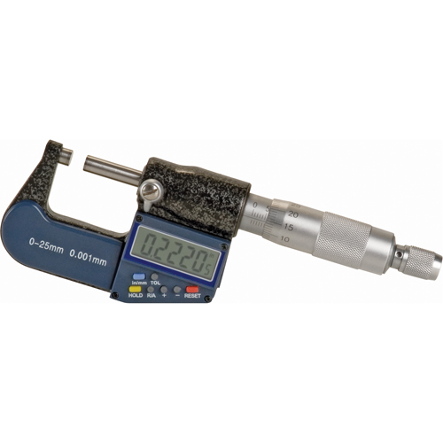 Microm&egrave;tre num&eacute;rique &eacute;lectronique, 0 - 1" (0 - 25 mm) gamme de mesure, R&eacute;solution de 0,00005" (0,00127 mm) Trail Hammer and Bolt