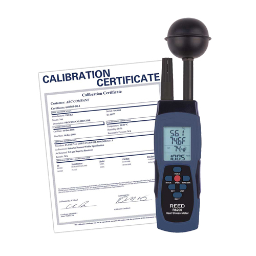 Wet-Bulb Globe Temperature (WBGT) Heat Stress Meter with Calibration Certificate Trail Hammer and Bolt