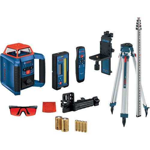 Revolve2000 Self-Leveling Horizontal/Vertical Rotary Laser Kit, 2000' (609.6 m), 670 Nm Trail Hammer and Bolt