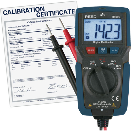 Multim&egrave;tre compact avec mesure de tension sans contact et certificat de calibration, Tension c.a./c.c., Courant c.a./c.c. Trail Hammer and Bolt