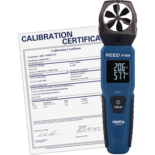 An&eacute;mom&egrave;tre &agrave; h&eacute;lices Bluetooth Smart avec certificat de calibration, Enregistrement des donn&eacute;es, Gamme de v&eacute;locit&eacute; d'air de 0,6 - 25 m/sec/118 - 4921 pi/min/2,1 - 90 km/h/1,3 - 55,9 mi/h Trail Hammer and Bolt