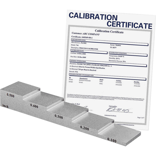 Bloc d'&eacute;talonnage de 5 &eacute;paisseurs avec certificat de calibration Trail Hammer and Bolt