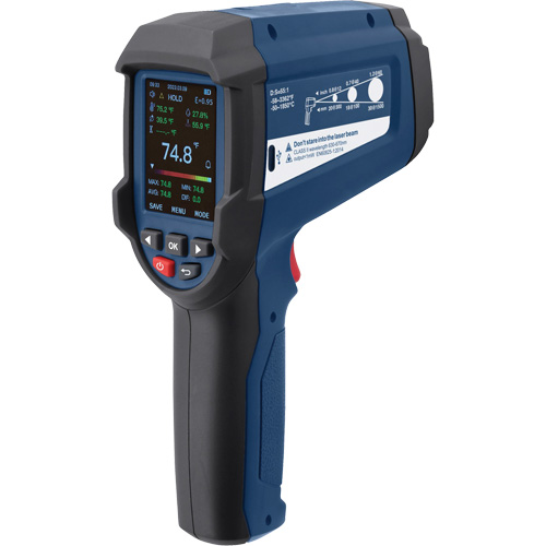 Thermom&egrave;tre infrarouge professionnel avec thermocouple de type K int&eacute;gr&eacute;, -58 - 3362°F (-50 - 1850°C), 55:1, &eacute;missivit&eacute; Ajustable Trail Hammer and Bolt