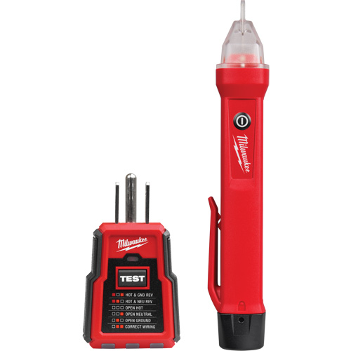 Voltage Detector & GFCI Receptacle Tester Kit, 50 V - 1000 V, Display & Sound Alert Trail Hammer and Bolt