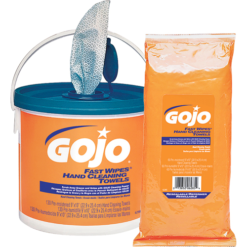Fast Wipes&reg; Hand Cleaning Towels, 130 Wipes, 10" x 9" Trail Hammer and Bolt