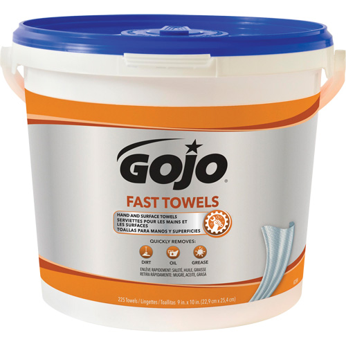 Fast Wipes&reg; Hand Cleaning Towels, 225 Wipes, 10" x 9" Trail Hammer and Bolt