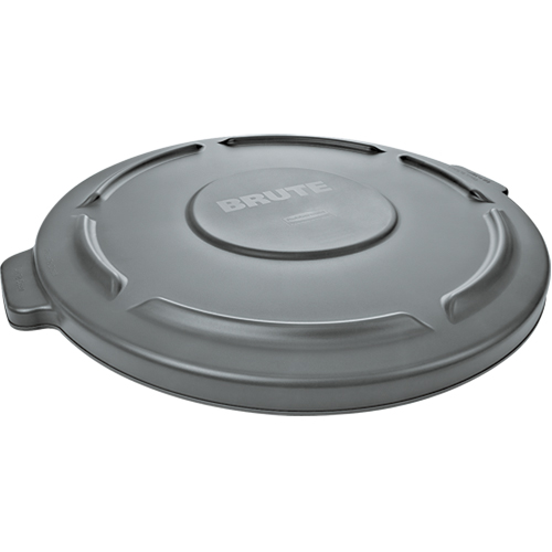 Round Brute&reg; Containers, Tops & Dollies, Flat Lid, Plastic/Polyethylene, Fits Container Size: 22-1/4" Dia. Trail Hammer and Bolt