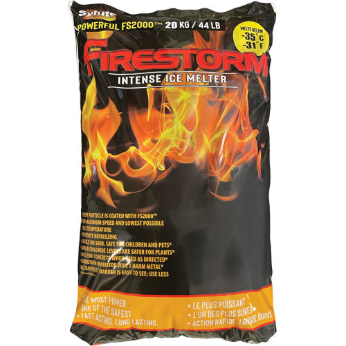 Produits de d&eacute;glaçage intense Firestorm, Sac, 44 lb (20 kg), Point de fonte -35°C (-31°F) Trail Hammer and Bolt