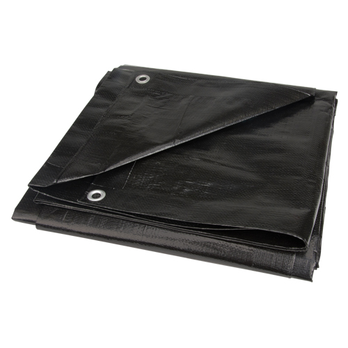 Tarp, Light Industrial Duty, Black, 6' x 8' x 8 mils Trail Hammer and Bolt