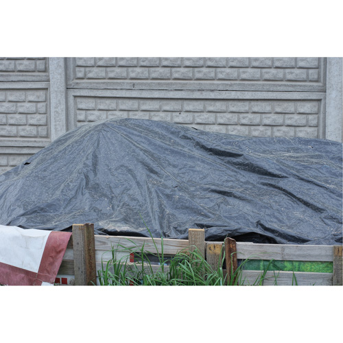 Tarp, Light Industrial Duty, Black, 6' x 8' x 8 mils Trail Hammer and Bolt