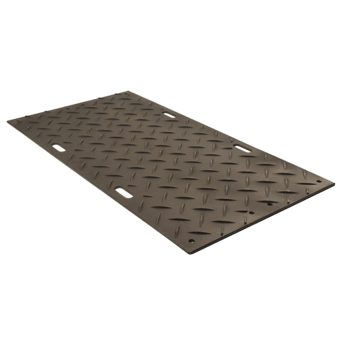 Medium-Duty Ground Protection, 4' x 8', High Density Polyethylene, Textured, Black Trail Hammer and Bolt