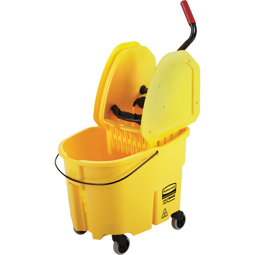 Ensemble de seau pour vadrouille et essoreuse WaveBrake, Pression vers le bas, 8,75 gal. US (35 pintes), Jaune Trail Hammer and Bolt