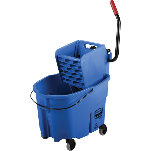 WaveBrake&reg; Mop Bucket & Wringer Combo Pack, Side Press, 8.75 US Gal.(35 Quart), Blue Trail Hammer and Bolt