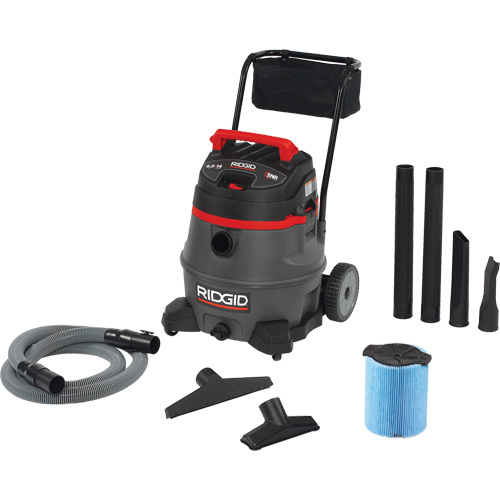 NXT Industrial Vacuum with Cart, Wet-Dry, 6 HP, 14 US Gal. (53 Litres) Trail Hammer and Bolt