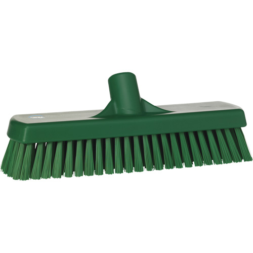 Deck & Wall Scrub Brush, Stiff Bristles, 12", Polyester, Green Trail Hammer and Bolt