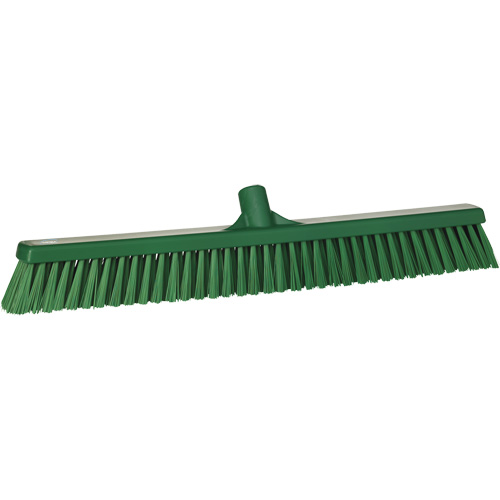 Combo Bristle Push Broom, Coarse/Fine Bristles, 24", Polyester, Green Trail Hammer and Bolt