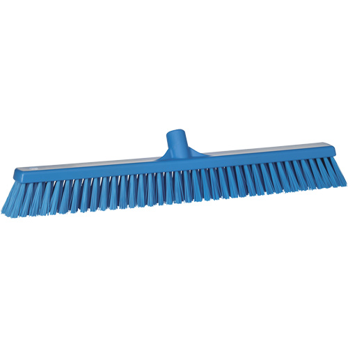 Combo Bristle Push Broom, Coarse/Fine Bristles, 24", Polyester, Blue Trail Hammer and Bolt