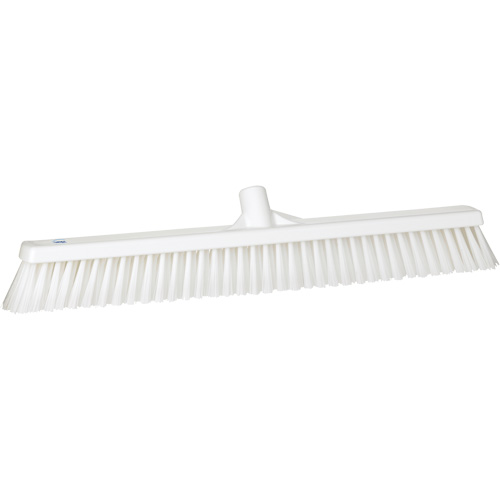 Combo Bristle Push Broom, Coarse/Fine Bristles, 24", Polyester, White Trail Hammer and Bolt