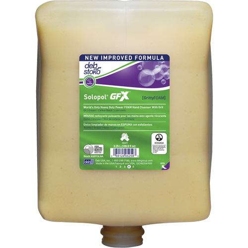 Solopol&reg; GFX Hand Cleaner, Liquid, 3.25 L, Plastic Cartridge, Scented Trail Hammer and Bolt