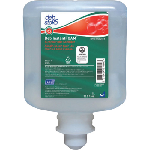 InstantFoam&reg; Hand Sanitizer, 1000 ml, Refill, 70% Alcohol Trail Hammer and Bolt