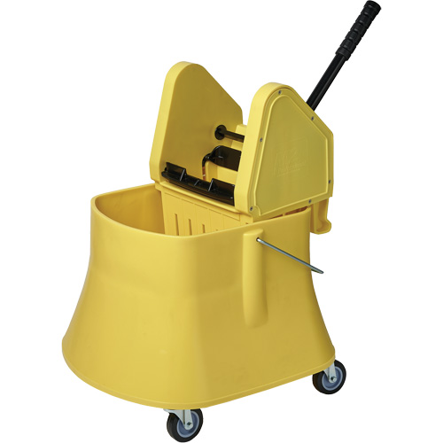Ensemble de seau pour vadrouille et essoreuse Champ, Pression vers le bas, 10 gal. US (40 pintes), Jaune Trail Hammer and Bolt