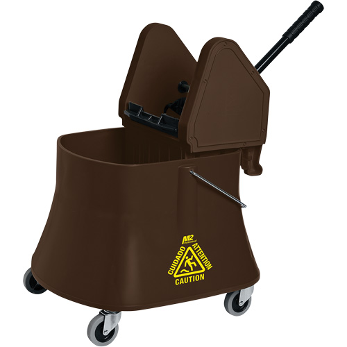 Ensemble de seau pour vadrouille et essoreuse Champ, Pression vers le bas, 10 gal. US (40 pintes), Brun Trail Hammer and Bolt