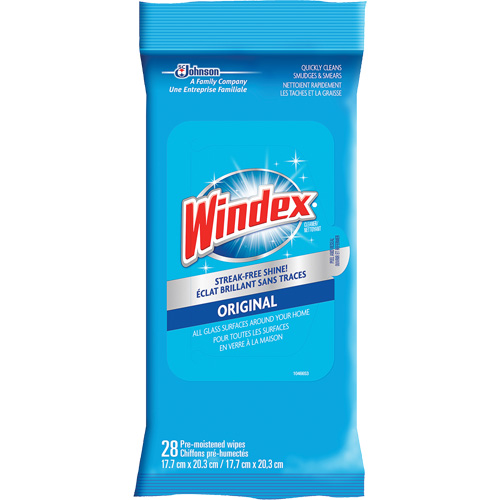 Windex&reg; Glass & Surface Wipes, Packets Trail Hammer and Bolt