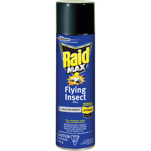 Insecticide contre les insectes volants Raid Max, 500 g, Canette a&eacute;rosol, &agrave; base de solvant Trail Hammer and Bolt