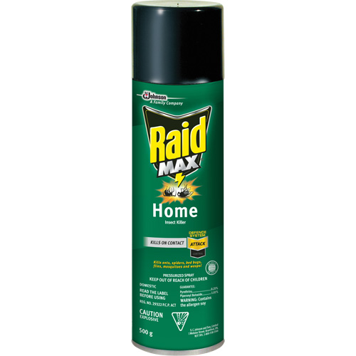 Insecticide pour insectes domestiques Raid Max, 500 g, Canette a&eacute;rosol, &agrave; base de solvant Trail Hammer and Bolt