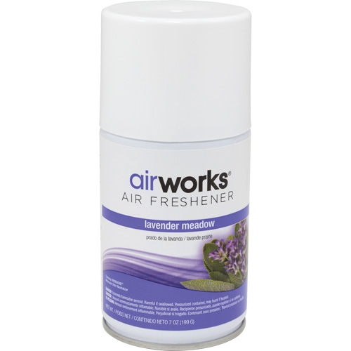 AirWorks&reg; Metered Air Fresheners, Lavender Meadow, Aerosol Can Trail Hammer and Bolt