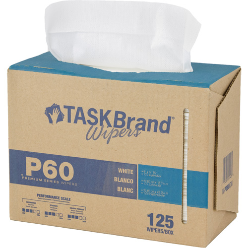 TaskBrand&reg; P60 Premium Series Wipers, All-Purpose, 16-3/4" L x 8-1/4" W Trail Hammer and Bolt