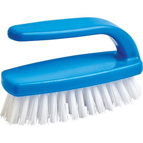Nail Cleaning Brush, 4" L, Synthetic Bristles, Blue/White Trail Hammer and Bolt