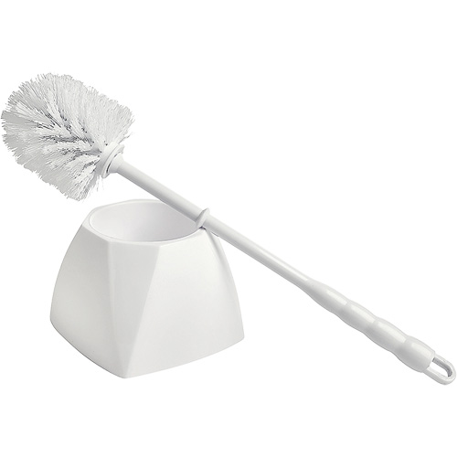 Brosse &agrave; cuvettes avec coupelle, 15-1/2" l, Soies Polypropyl&egrave;ne, Blanc Trail Hammer and Bolt
