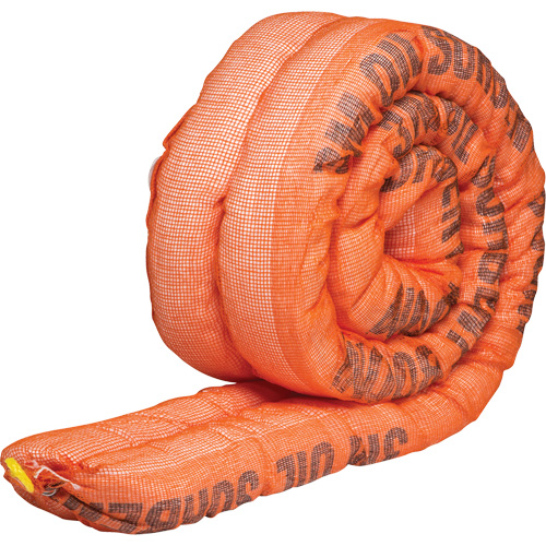 Barri&egrave;re de pollution absorbante double pour produits p&eacute;troliers, Huile seulement, 10' lo x 4" la, Absorption 36,8 gal Trail Hammer and Bolt