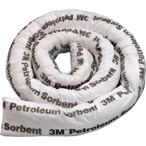 Barri&egrave;re de pollution absorbante double pour produits p&eacute;troliers, Huile seulement, 8' lo x 3" la, Absorption 15,7 gal Trail Hammer and Bolt