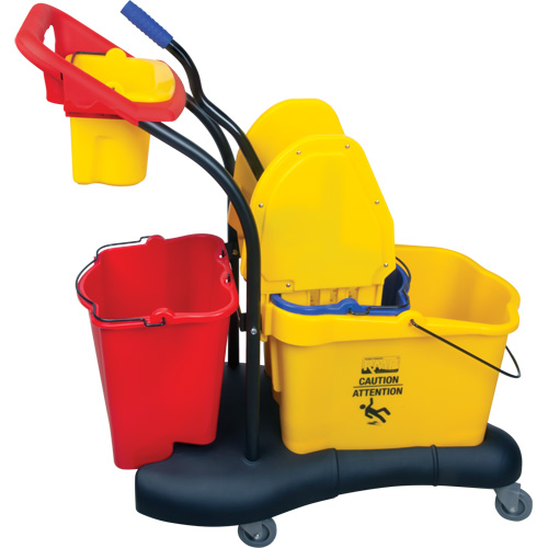 Chariot &agrave; vadrouille multifonction, Pression vers le bas, 9,5 gal. US (38 pintes), Jaune Trail Hammer and Bolt