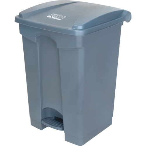 Step-On Garbage Can, Plastic, 12 US gal. Capacity Trail Hammer and Bolt
