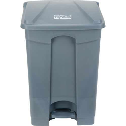 Step-On Garbage Can, Plastic, 12 US gal. Capacity Trail Hammer and Bolt