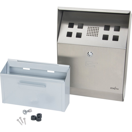 Cendrier, Montage mural, Acier inoxydable, Capacit&eacute; 1.6 Litres, Hauteur 13-4/5" Trail Hammer and Bolt
