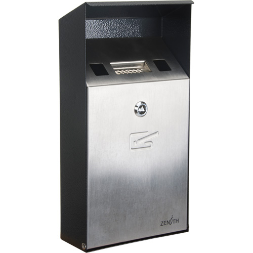Smoking Receptacle, Wall-Mount, Stainless Steel, 1 Litre Capacity, 11-4/5" Height Trail Hammer and Bolt