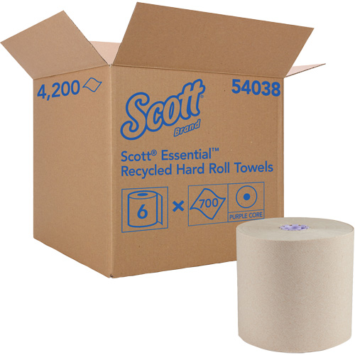 Essuie-mains bruns en fibres recycl&eacute;es &agrave; 100 % &agrave; enroulement serr&eacute; Essential, 1 pli, Standard, 700' lo Trail Hammer and Bolt