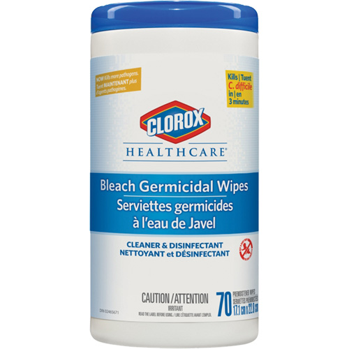 Healthcare&reg; Disinfecting Bleach Wipes, 70 Count Trail Hammer and Bolt
