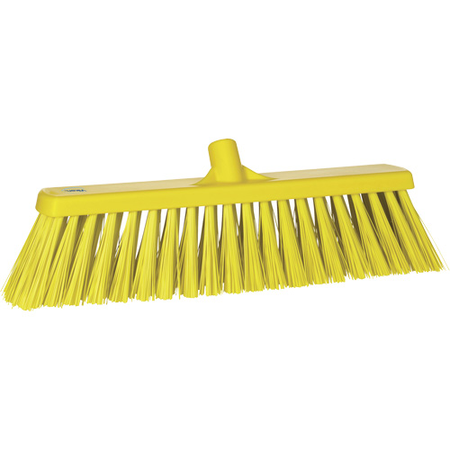 Heavy-Duty Push Broom, Stiff Bristles, 20", Polyester, Yellow Trail Hammer and Bolt